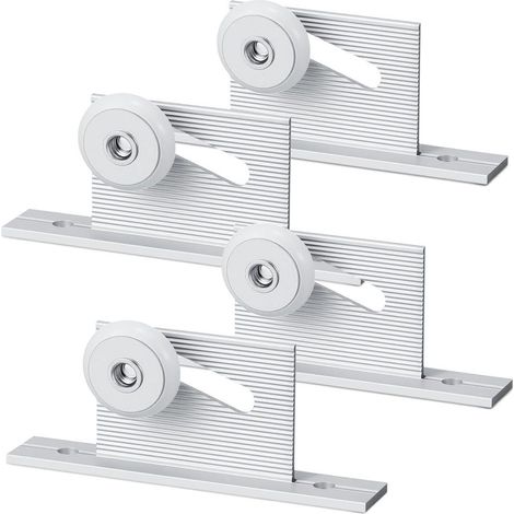 Irovami Supports roulettes porte douche – lot 4, 19 mm, aluminium chromé, nylon (1/5)