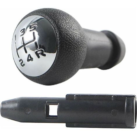 Poignée de levier de vitesse manuel 5 vitesses pour Peugeot & Citroën – Noir et Argent, compatible modèles 106 à 508, 3008, C2 à C4 Picasso (1/5)
