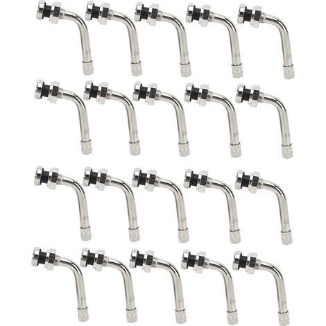 Valve de roue métrique en aluminium TR554D, 20 pièces, coude à 60 degrés, pour roues de véhicules, avec trou de valve de 9,7 mm (1/5)