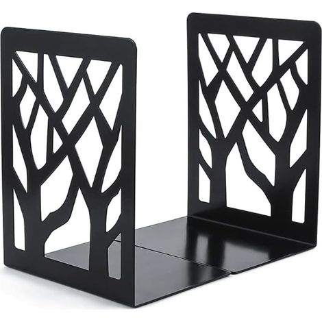 1 Paire Serre Livres, Serre-Livres en Metal, Serre-Livres Décoratifs Antidérapants, Serre-Livres CD, Cale Livre en Métal, Support de Serre-Livres, pour Écoles, Bureau, Maison (Noir) (1/5)