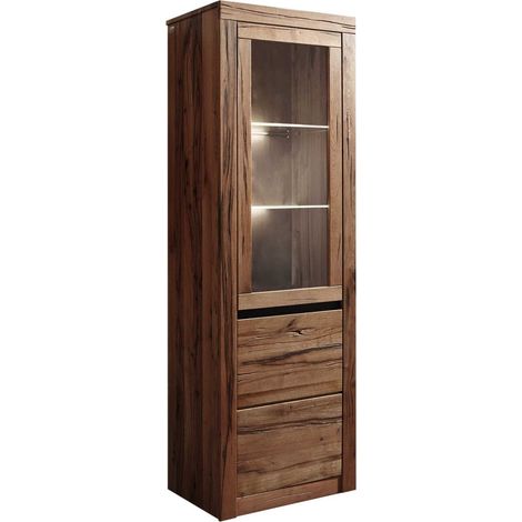 Vitrine Wild-/Zerreiche 62x42x191 Tabacco brown geölt MONTREUX 320