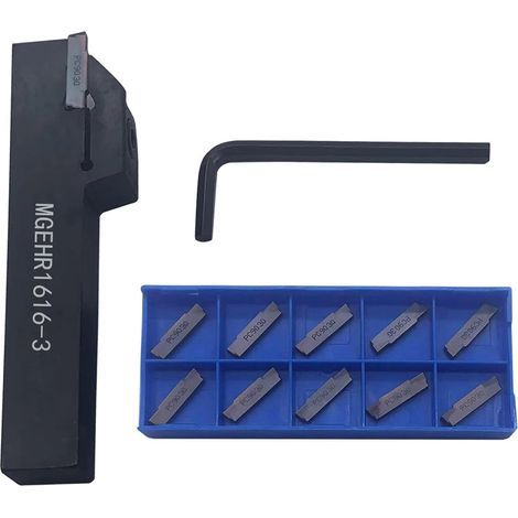 Lot de 13 supports pour outils de perforation de tour avec 11 plaques de coupe réversibles MGMN300-G en carbure de tungstène (MGEHR1616-3+MGMN300) (1/5)
