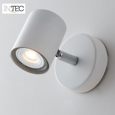 Spot ZERO in metallo bianco con un punto luce orientabile (1/6)