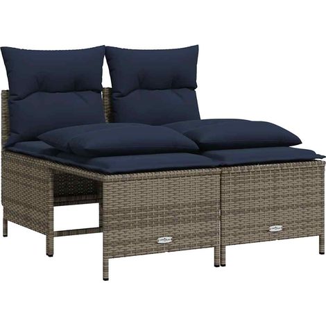 Maison Exclusive - Set Divani da Giardino 4 pz con Cuscini Grigio in Polyrattan