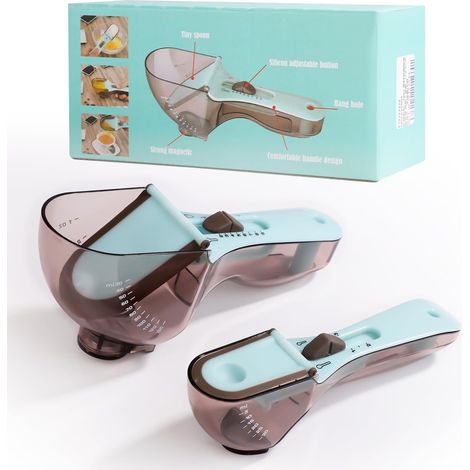 Ensemble de cuillères doseuses réglables, cuillères doseuses multifonctionnelles de différentes tailles, pour une mesure précise des poudres sèches et des liquides. (1/5)