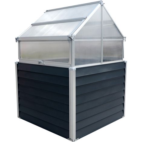 Westmann Metall Hochbeet "Store & Grow" mit verstellbaren Dachpaneelen, anthrazit, 120 x 120 x 169 cm (L x B x H) (1/5)