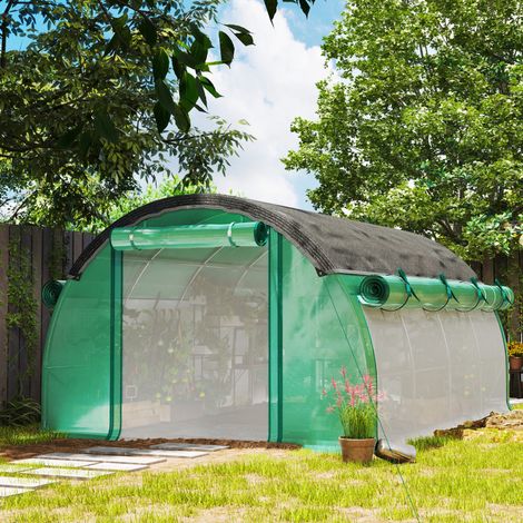 Foliengewächshaus mit Sonnenschutznetz und Rolltür OKMYHOME (1/3)