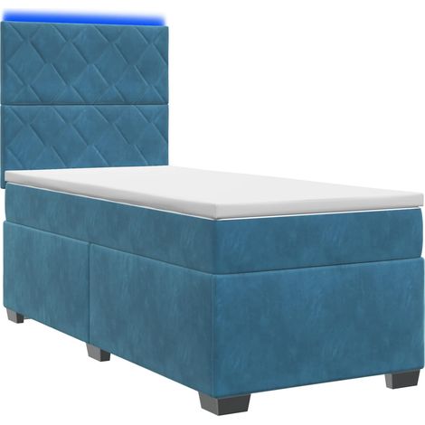 Maison Exclusive - Letto box spring con materasso Blu 100 x 200 cm Velluto (1/5)