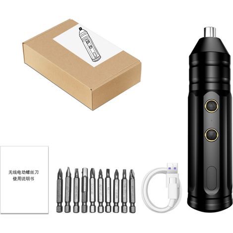 Kit de destornillador eléctrico con puntas de destornillador, pequeño taladro eléctrico recargable para uso doméstico, herramienta de destornillador totalmente automática (1/2)