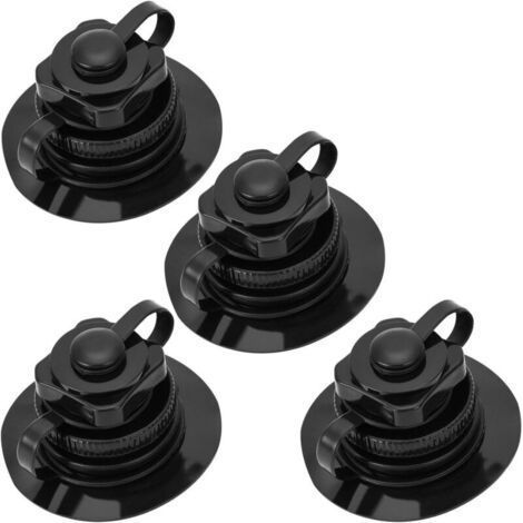 Set di 4 valvole Boston Valves, valvola universale unidirezionale per gonfiabili, gommoni, kayak, piscine, barche, materassi ad aria, colore nero. (1/5)