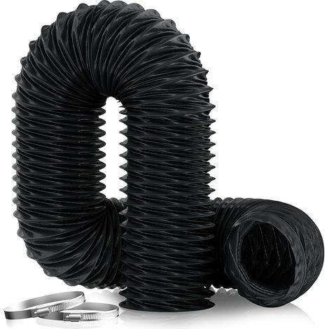 Tuyau d'évacuation 75 mm - 2,5 m - En nylon - Avec 2 colliers de serrage - Résistant à la chaleur - Pour chauffage auxiliaire, ventilateur d'extraction, hotte aspirante, système de (1/5)