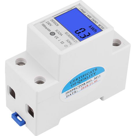 Compteur d'énergie monophasé 5-32 A 230 V 50 Hz avec affichage LCD, montage sur rail DIN DDS528 (1/5)
