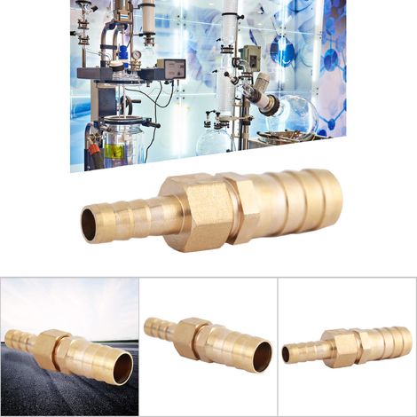 Raccord en laiton pour tuyau d'arrosage, réducteur à embout cannelé, connecteur réducteur (8 mm-16 mm, 1 pièce) (1/5)