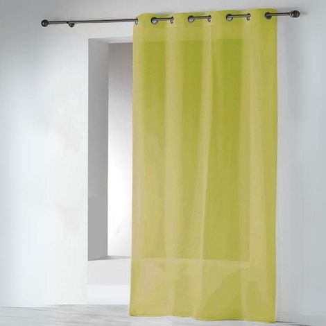 Voilages en Etamine Unie à Oeillets Pistache 140x240 cm