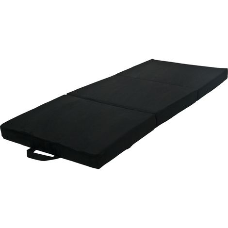 Colchón plegable para invitados 200x120x10 cm negro
