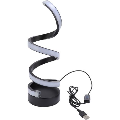 Lampada da tavolo a spirale RGB moderna, unica, 7 colori, 10 modalità di illuminazione, LED, lampada da comodino dimmerabile, per soggiorno, camera da letto, ufficio. (1/5)