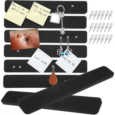 Lot de 8 bandes de feutrine pour tableau d'affichage avec punaises-33.00X5.00X1.30CM