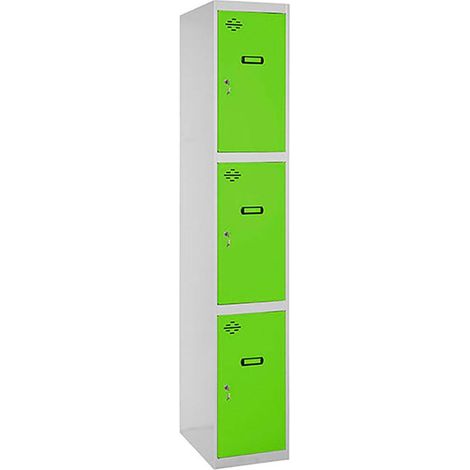 Simonrack Moderner Garderobenschrank grau und grün 3 Türen Metall