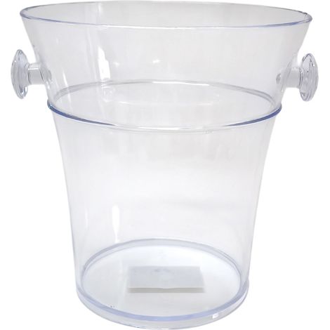 Secchiello porta bottiglie in plastica di vino champagne bianco nero trasparente Cestello per bottiglia con Ghiaccio spumante prosecco grande 3.5 Litri Glacette H22 cm uso professionale o domestico - 