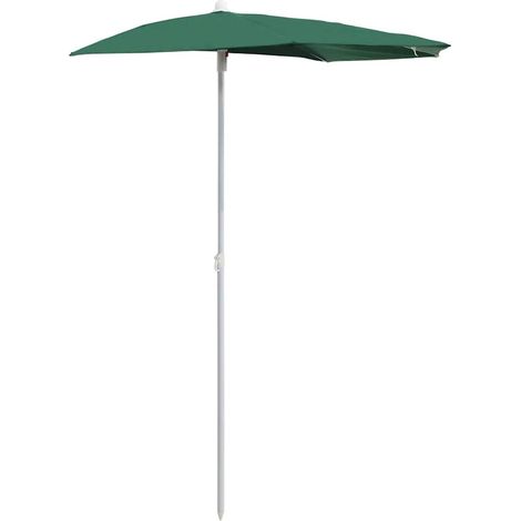 Maison Exclusive - Halb-Sonnenschirm mit Mast 180x90 cm Grün (1/5)
