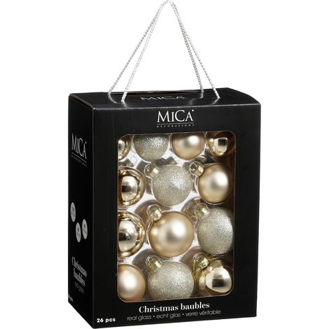 Mica Decorations Ensemble de babioles de Noël Crème H7xl7xL7cm (1/5)