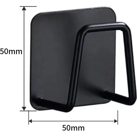 Support éponge noir sans perçage 50×50mm, lot de 10 (1/5)