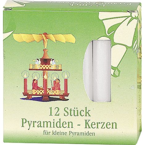 Heider GmbH Pyramidenkerze 10cm Ø1,7cm weiß 12 Pack - 20 Stück