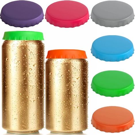 Couvercles en silicone pour canettes de soda, lot de 6 couvercles réutilisables pour canettes de soda/boissons/bière-AquaForge (1/5)