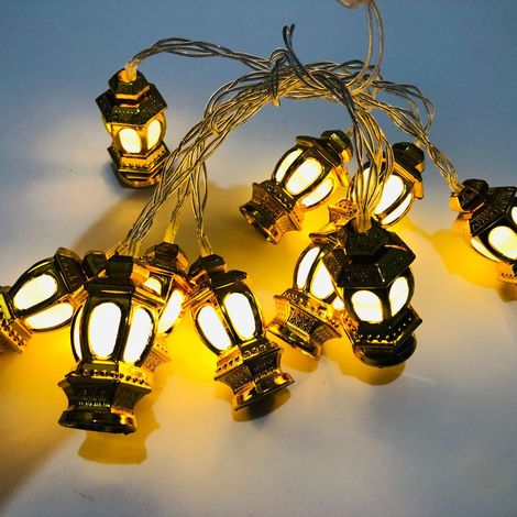 Nouveau ruban lumineux LED pour Ramadan (or-blanc chaud) 3 mètres 20 ampoules, pile incluse (1/4)