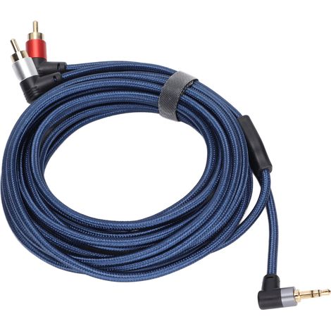 rechtwinkliges Audiokabel, 3,5-mm-Klinkenstecker auf 2 Cinch-Stecker, Nylon- und Aluminiumlegierung, 5 m (16,4 ft) (1/5)