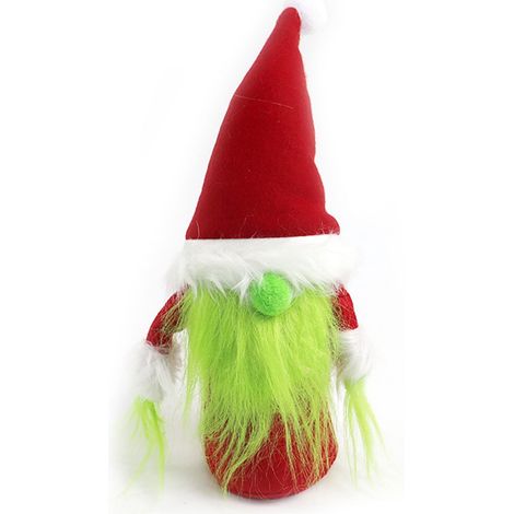 Gnome - Figurine De Décoration De Noël - Sans Visage - Vert - Pour Arbre De Noël Étagères Centre De Table - Lot De 1 (1/5)