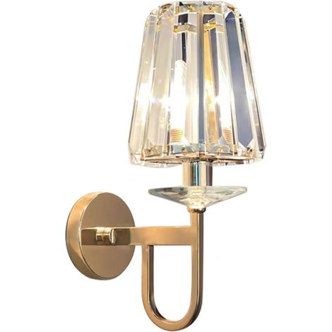 Lampada da parete a LED, luce notturna efficiente e a risparmio energetico per camera da letto, soggiorno, divano, corridoio, ufficio, uso interno, forma trapezoidale in cristallo (lampadina non inclu (1/4)