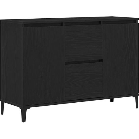Buffet Meuble de rangement Chêne noir 104 x 35 x 70 cm Bois d'ingénierie (1/5)