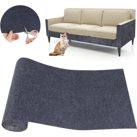 Tapis Griffoir Chat Canapé Auto-AdhéSif: Protection Anti Griffe Chat pour Meuble DIY Trimmable Chats Grattoir pour ProtèGe CanapéS Meuble, 40 Cm ×200 Cm (Gris Foncé, 40×200cm) (1/5)