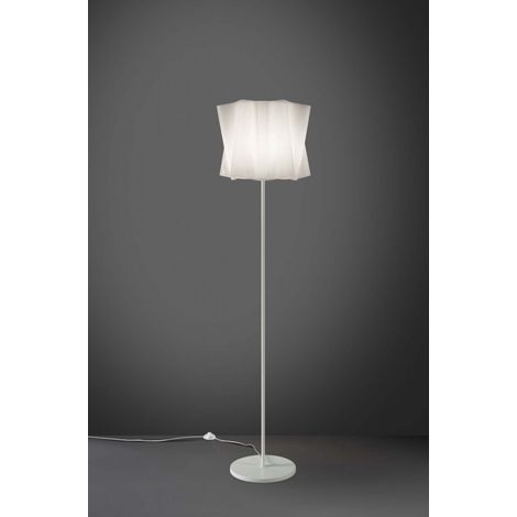 Pied de lampadaire et tige en métal Abat-jour FOLIO Blanc diamètre 40x h164 cm