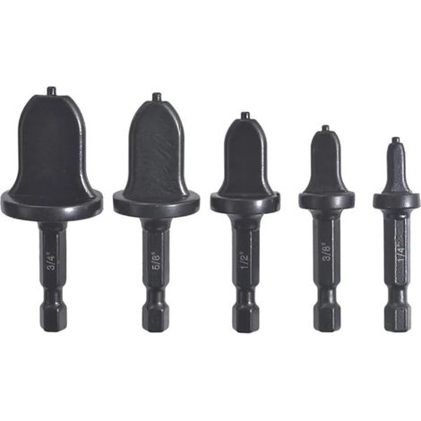 5 pièces Hexagon Shank Climatiseur Tuyau En Cuivre Outil D'écrasement Poignée Ronde Tube Expanseur Foret Ensemble De Réparation Avec 1/4, 3/8, 1/2, 5/8, 3/4 Bits (1/5)