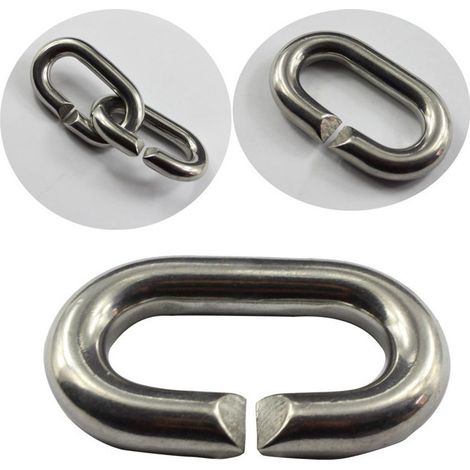 10 Maillon de chaîne, Acier inoxydable 304, Ouverture rapide, Forme C, Quincaillerie marine (1/3)