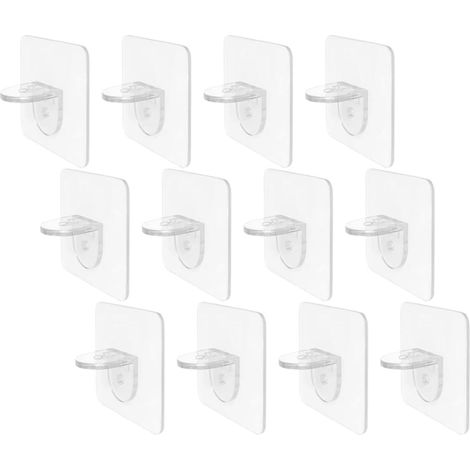 Supports D'étagères sans Perçage en Abs 12pcs, Fixation Solide et Stable pour Étagères de Placard et Bibliothèque, Installation Facile sans Outils (1/5)