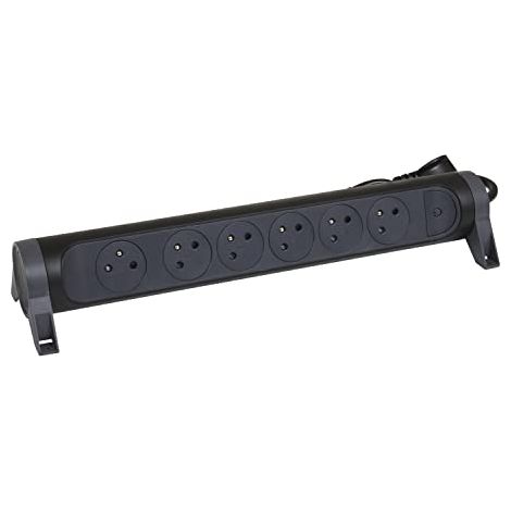 Legrand 049456 Prolunga multipresa con blocco rotante di 6 prese 2P+T Surface , interruttore e cavo lunghezza 1,5m (1/4)