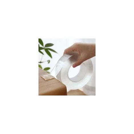 Ruban adhésif double face nano haute résistance – Gel TPE lavable et réutilisable – Pour surfaces lisses – Adhérence sans traces
