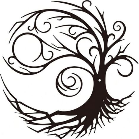 Metal wall decoration representing the silhouette of the tree of life, Art Deco style, ideal for the living room, garden or bedroom, 30 x 30 cm. (1/5)