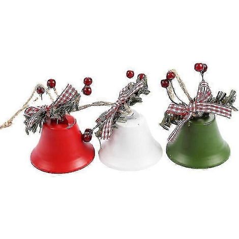 Wabjtam Weihnachtsglocken-Anhänger aus Eisen, Weihnachtsbaumkranz-Dekorationen, Zubehör SV (1/4)