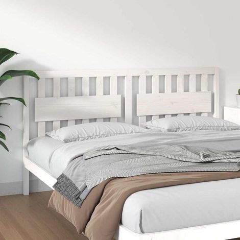 vidaXL Cabecero de cama madera maciza de pino blanco 185,5x4x100 cm (1/5)