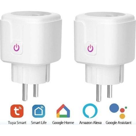 Prise Connectée WiFi Lot de 2 Compatible Alexa Google Home Smart Life Programmable Contrôle à Distance Vocal Minuterie (1/4)