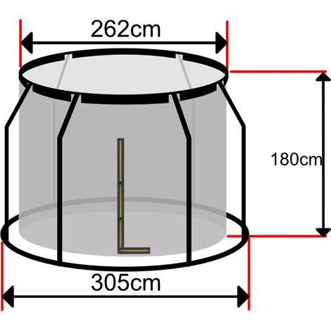 Filet Trampoline 305 sur Anneau Intérieur