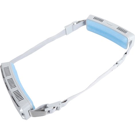 GARRYFIZH Ventilateur de taille portable multifonctionnel, 3 vitesses réglables, compresse de glace, ceinture grand Angle efficace pour les Sports de plein air, gris argenté