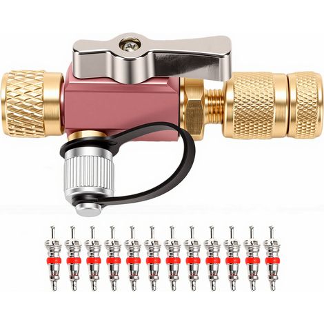 Outil de retrait de noyau de Valve HVAC, Service de réfrigérant à haut débit évalué sous vide avec Port latéral pour connexion au système de 5/16 pouces (1/5)