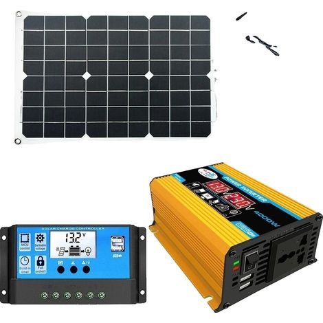 Système d'énergie solaire, onduleur 4000W, panneau solaire efficace, 4000W 12V à 220V (1/2)