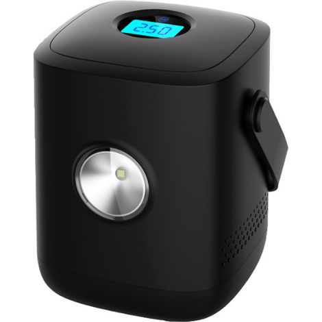 Compresseur à air portable - Pompe à air rechargeable filaire et sans fil avec affichage numérique - Pour pneus voiture vélo et objets gonflables - 100 PSI - 120 W - 1 pièce (1/5)