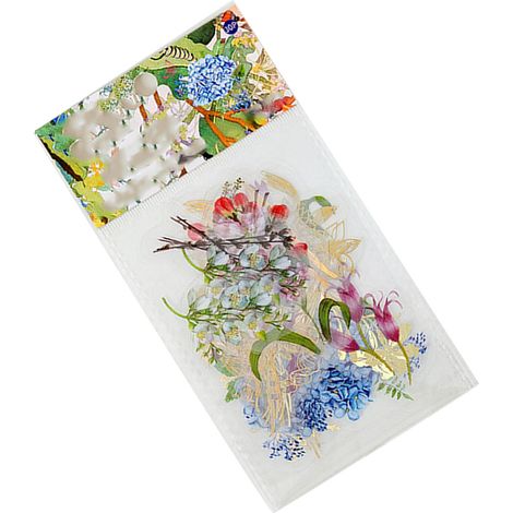 30 feuilles d'autocollants floraux de styles variés, faciles à utiliser, imperméables, en PET, aux couleurs vives, pour scrapbooking et loisirs créatifs. (1/5)